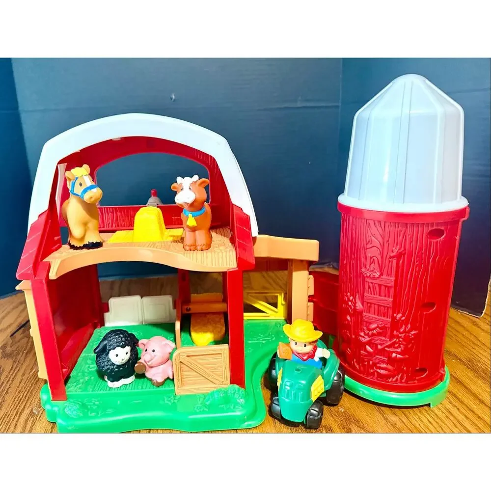 FP Little People Animal Sounds 2005 farmer tractor 4 animals sounds barn works